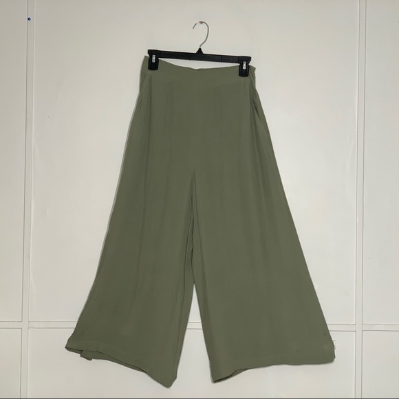 Leith Wide Leg High Waist Green Pants - Picture 4 of 11